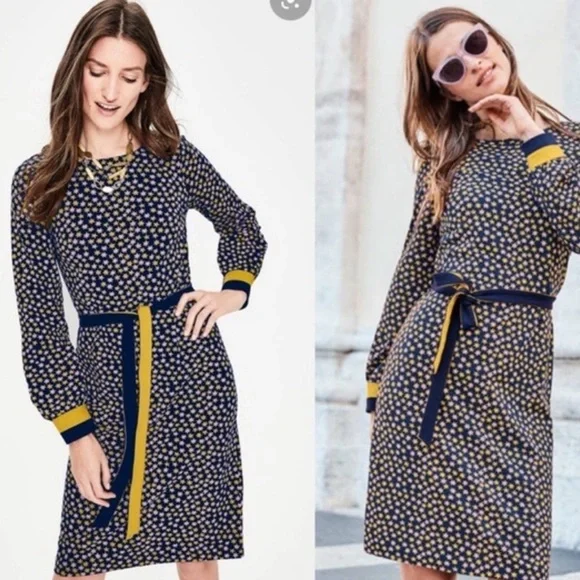 Boden Star Fawn Jersey Midi Dress 4R - Picture 5 of 14